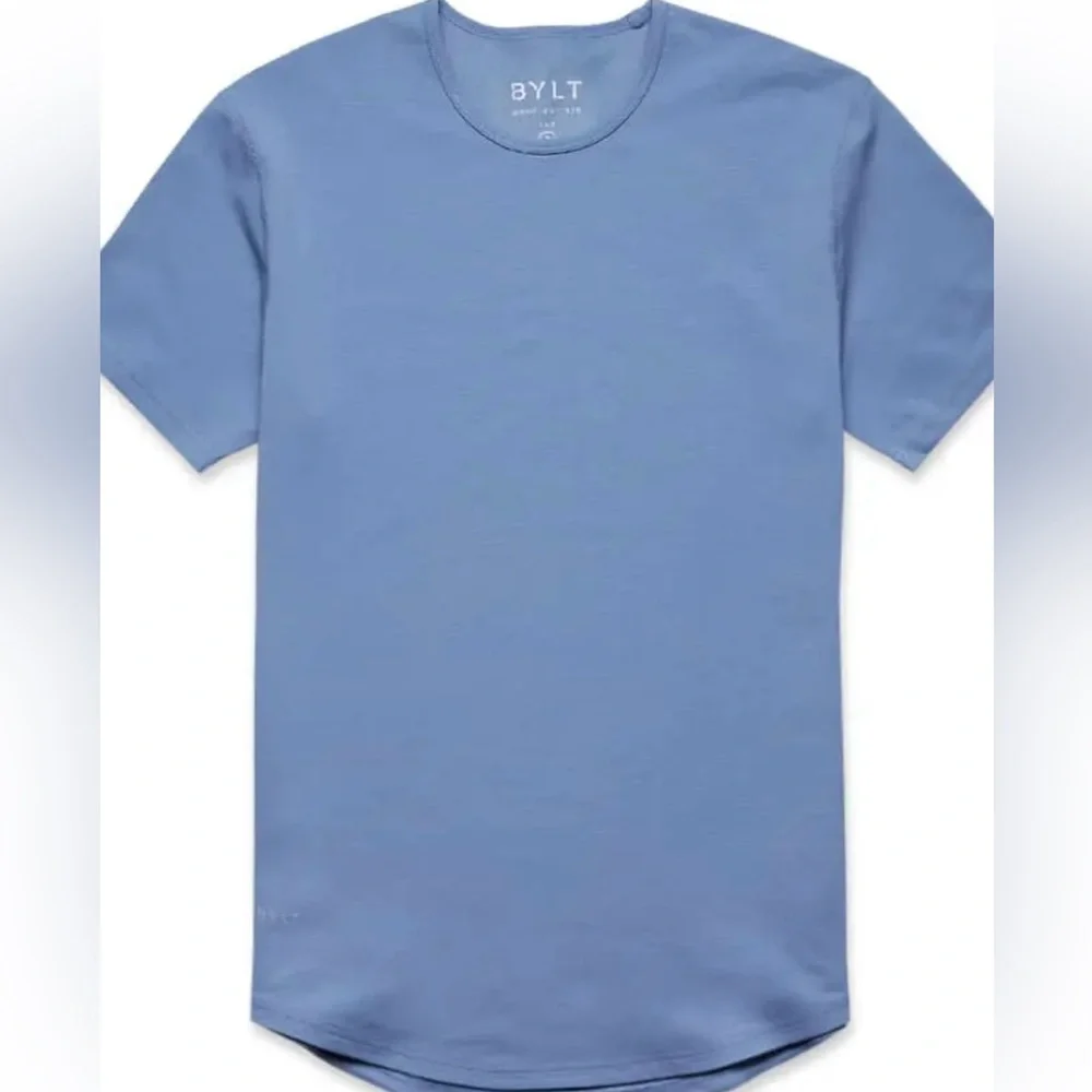 NWT! BYLT Basics Drop Cut Lux Shirt- Atlantic- Size Large - Picture 2 of 7